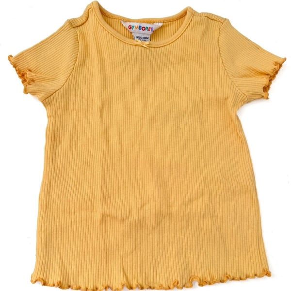 Vintage Gymboree Rainbow Tag 90s Girl Yellow Shirt blouse Spring Girls 3-4