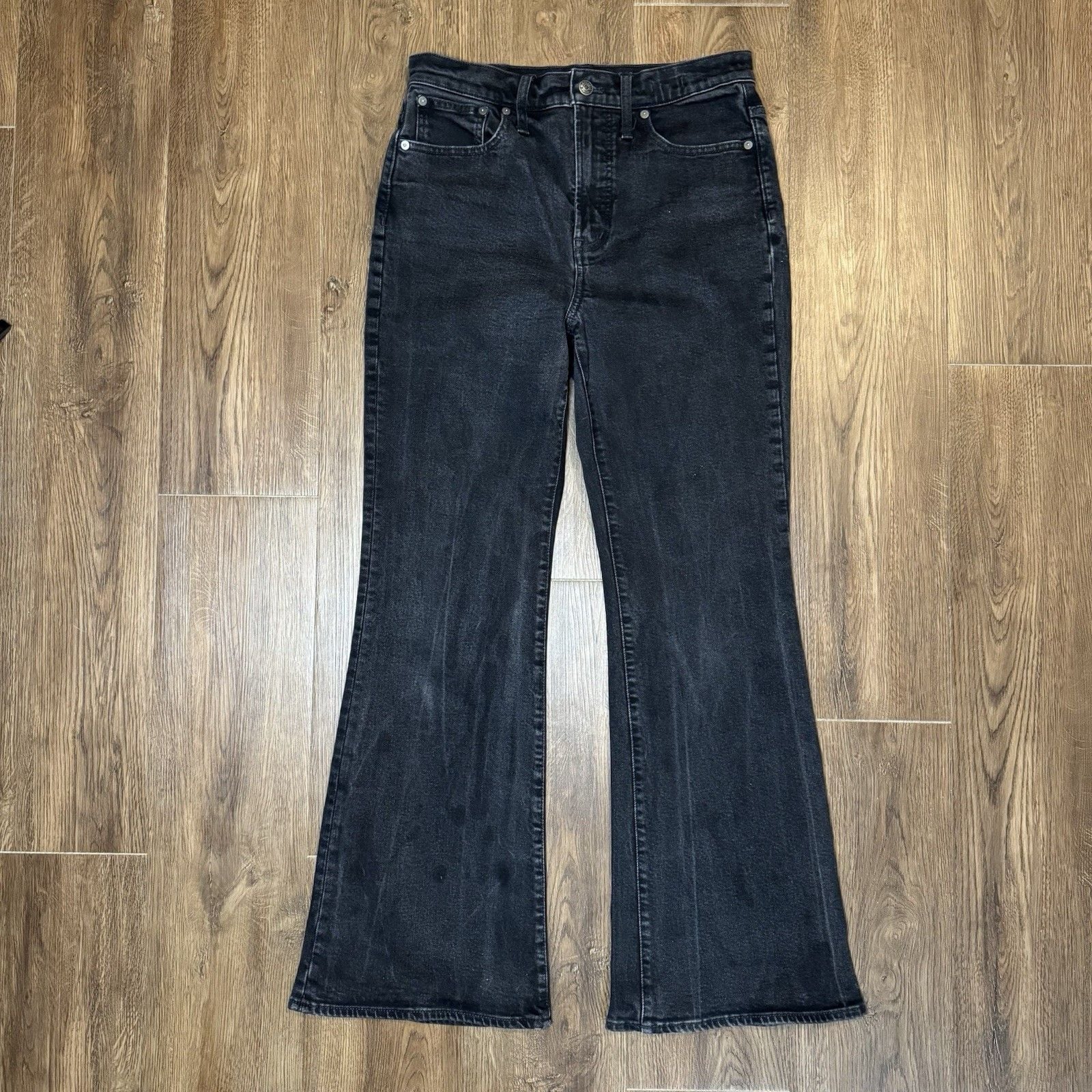Madewell The Perfect Vintage Flare Jean High Rise Faded Black Denim Size 29x29 7