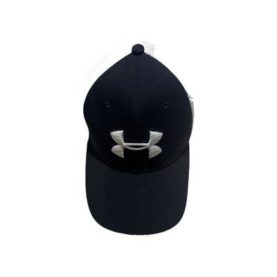 Under Armour Golf Mesh Stretch Men's Cap - Black/White, Size L/XL 3