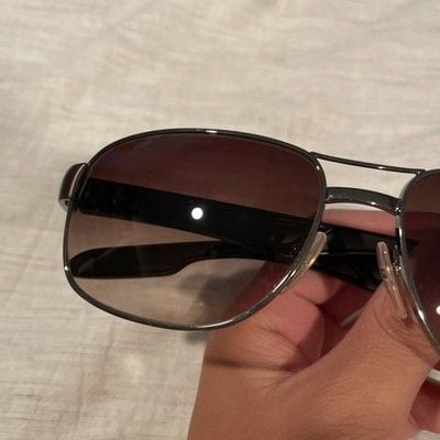 Prada Linea Rossa SPS 58N 5AV-6S1 Aviator Sunglasses Brown Gradient Lens w/ Case 9