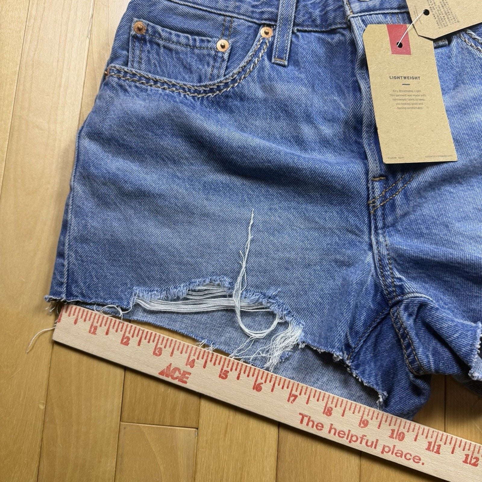 Levi's 501 High Rise Cutoff Denim Shorts W27 Distressed Raw Hem NWT Y2K 10