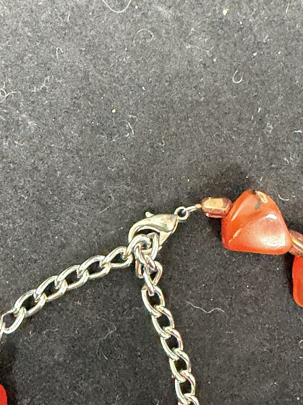NWT Susan Shaw Carnelian Agate Nugget Necklace Orange Gemstone Statement Signed 5