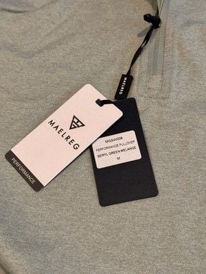 NWT Maelreg Men's Performance Golf 1/4 Zip Pull Over Size M Green Melange 7