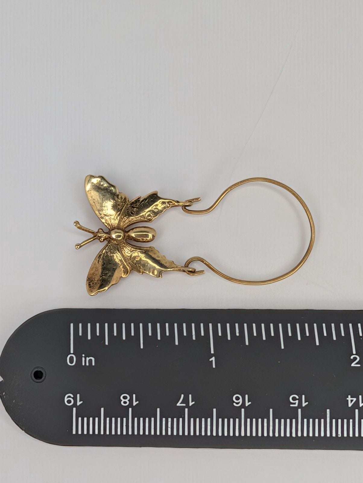14k Yellow Gold Butterfly Charm Holder Pendant 5