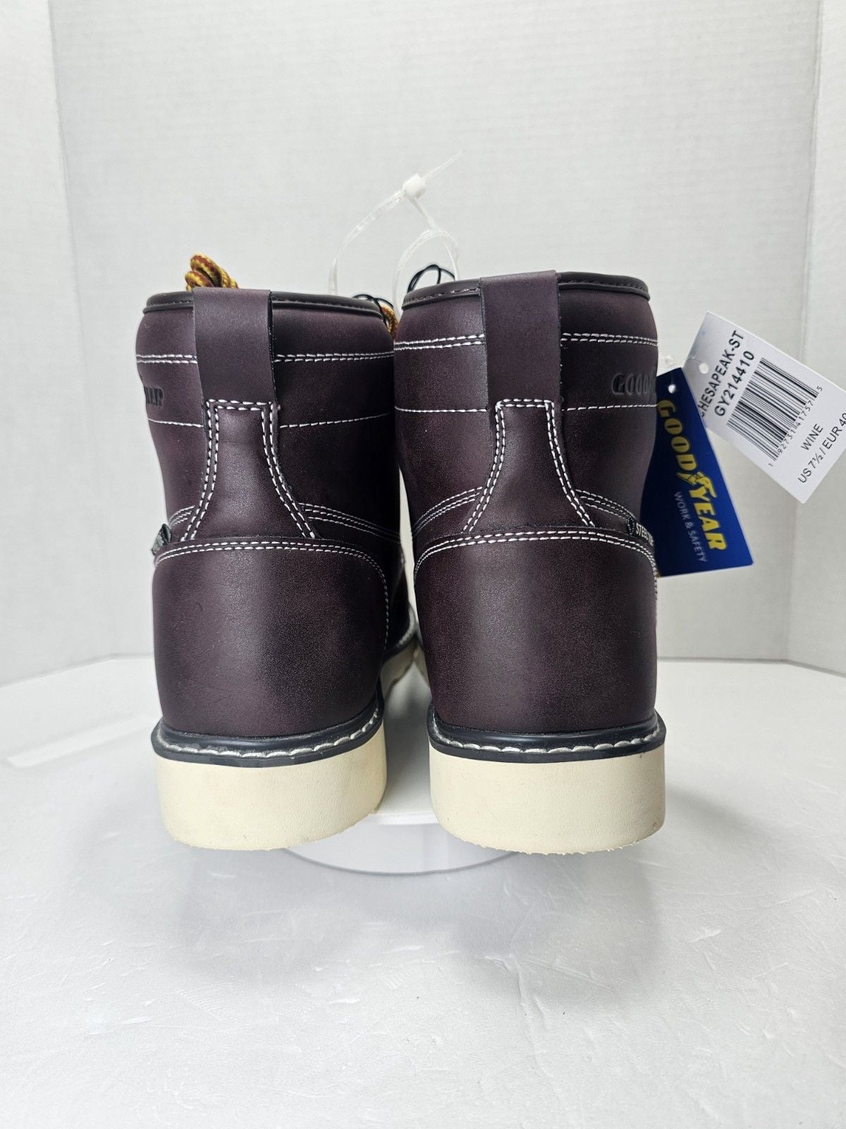 Goodyear Chesapeake-ST Steel Toe Work Boots Wine Men's 7.5M GY214410 New 8