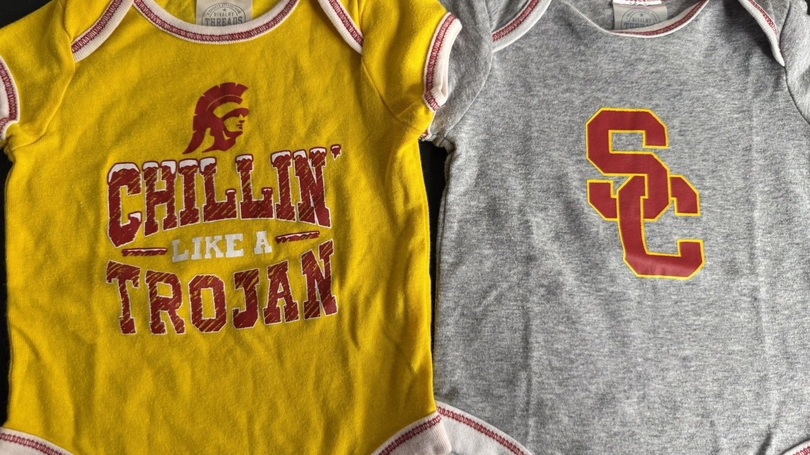 Rivalry Threads USC Trojans 2pc Baby Bodysuit Set 3-6M Yellow Gray 2