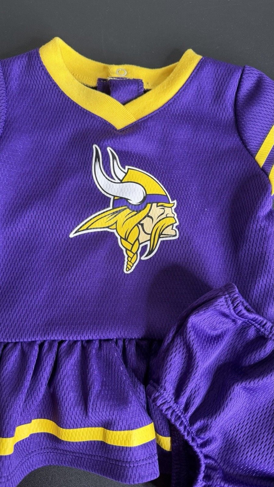NFL Team Apparel Minnesota Vikings Logo Dress & Bloomers 2-Piece Set 0-3M 3