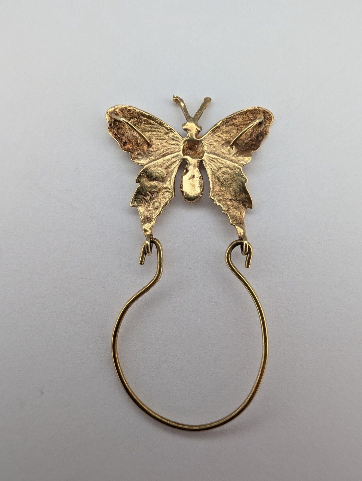 14k Yellow Gold Butterfly Charm Holder Pendant 3