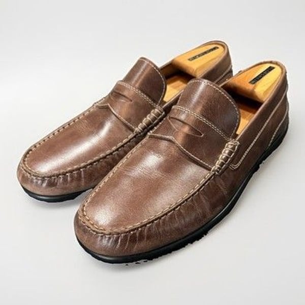 Ecco Men’s Casual Comfort Penny Loafers Chocolate Brown Leather Size 10.5 44