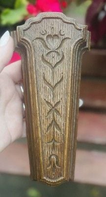Vintage MCM Homco Faux Wood Wall Pocket For Matchsticks Or Flower Arrangements 4