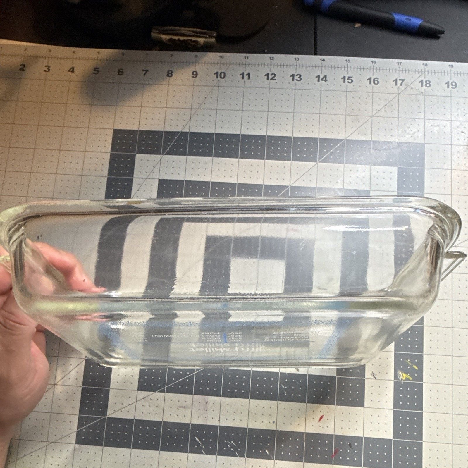 Sears Jiffy Skillet Clear Glass Rectangle Casserole Dish 13x9 Oven-Safe 375°F 7
