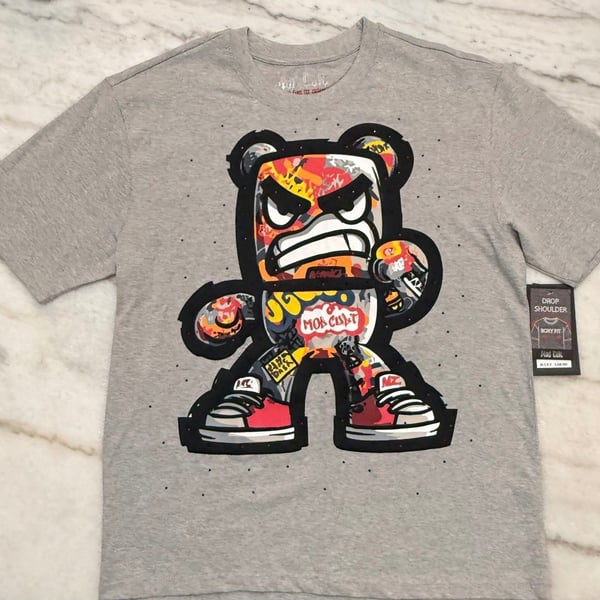 Mod Cult Graphic T-Shirt with Drop Shoulder Boxy Fit, Small