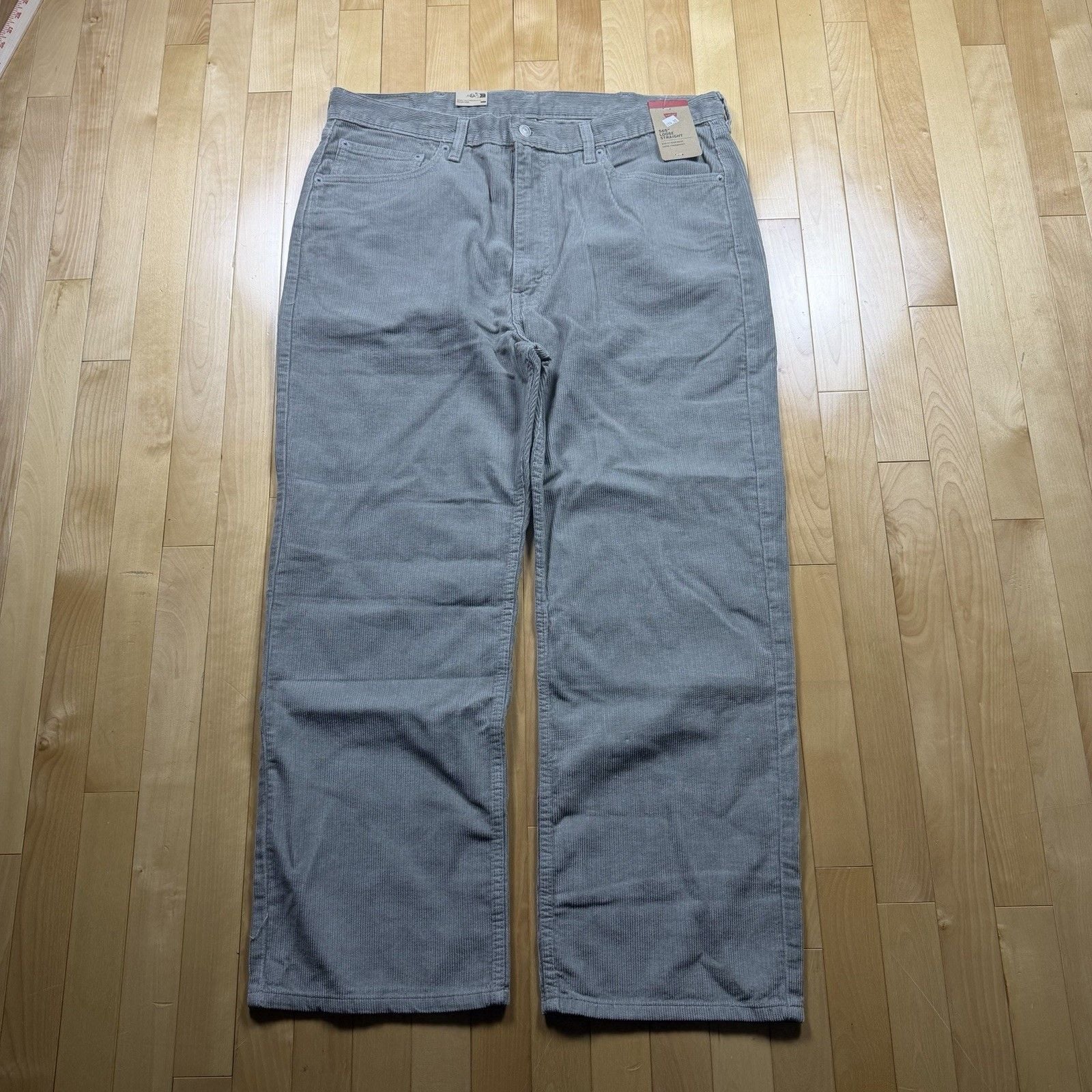 Levi’s 565 Gray Corduroy Pants 38x30 Loose Baggy Straight 90s Skater NWT 6