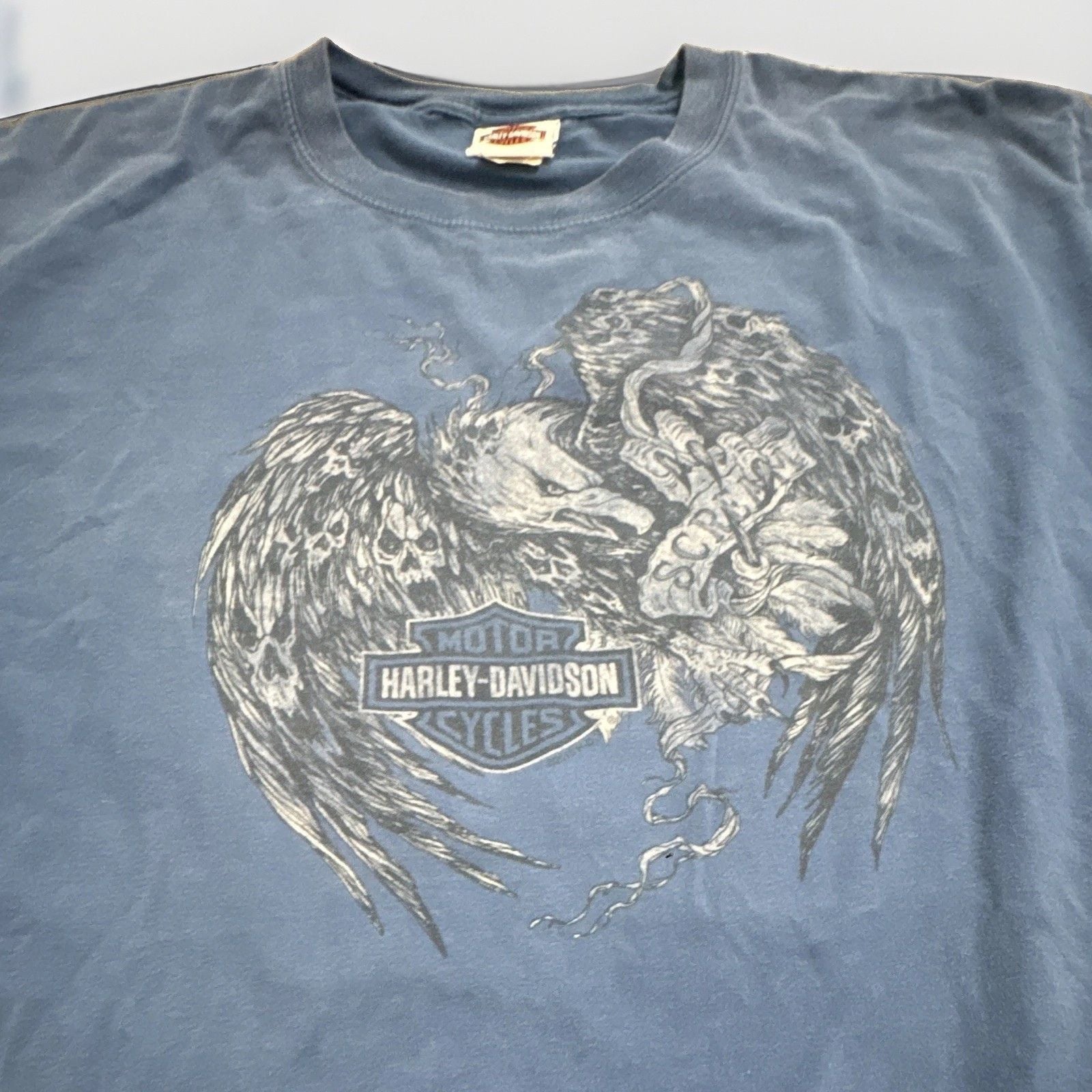 Harley-Davidson Stubbs Houston Texas 2010 Blue Graphic T-Shirt Men's Size L 3