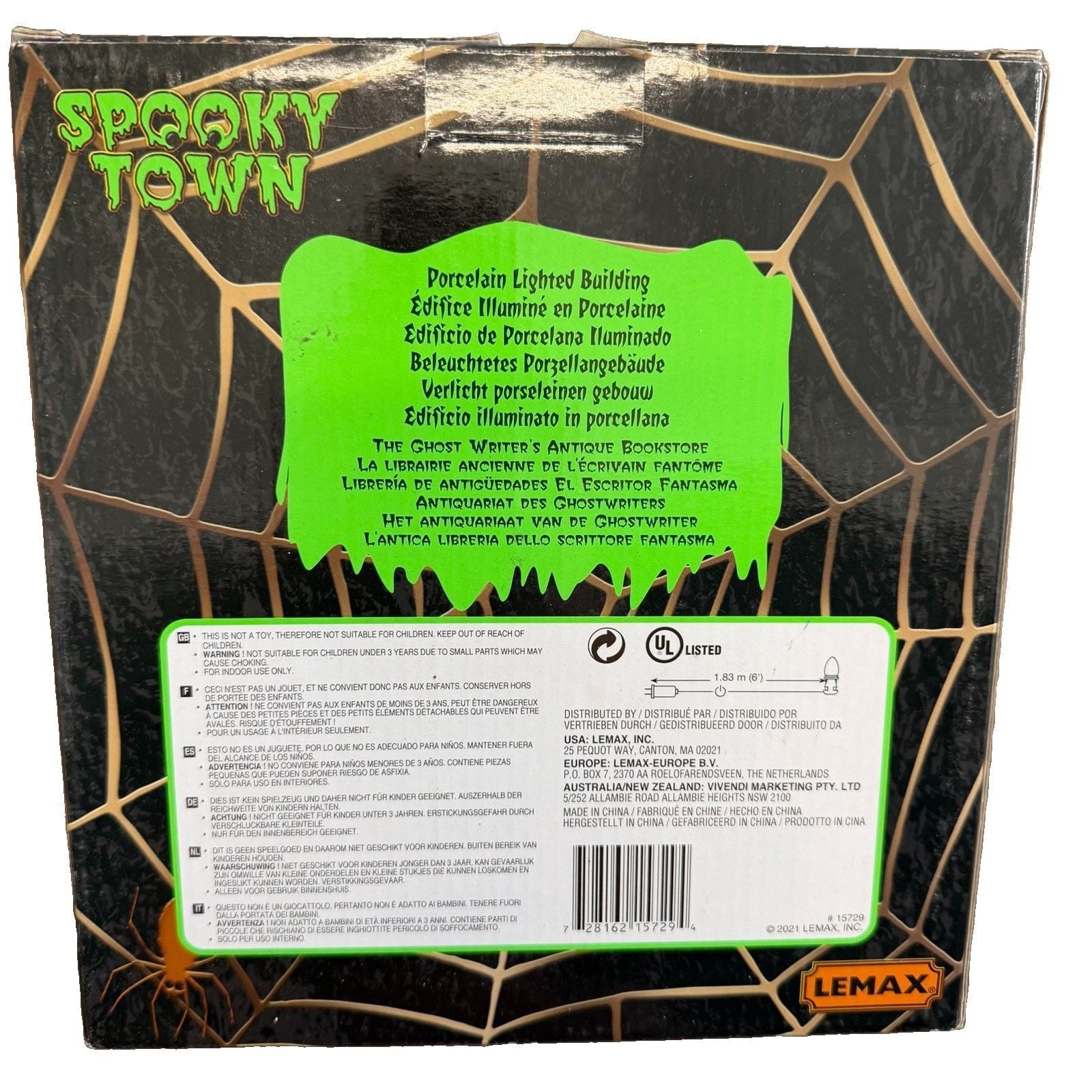 NEW Lemax THE GHOST WRITER'S ANTIQUE BOOKSTORE #15729 Spooky Town 2021 Lighted 3