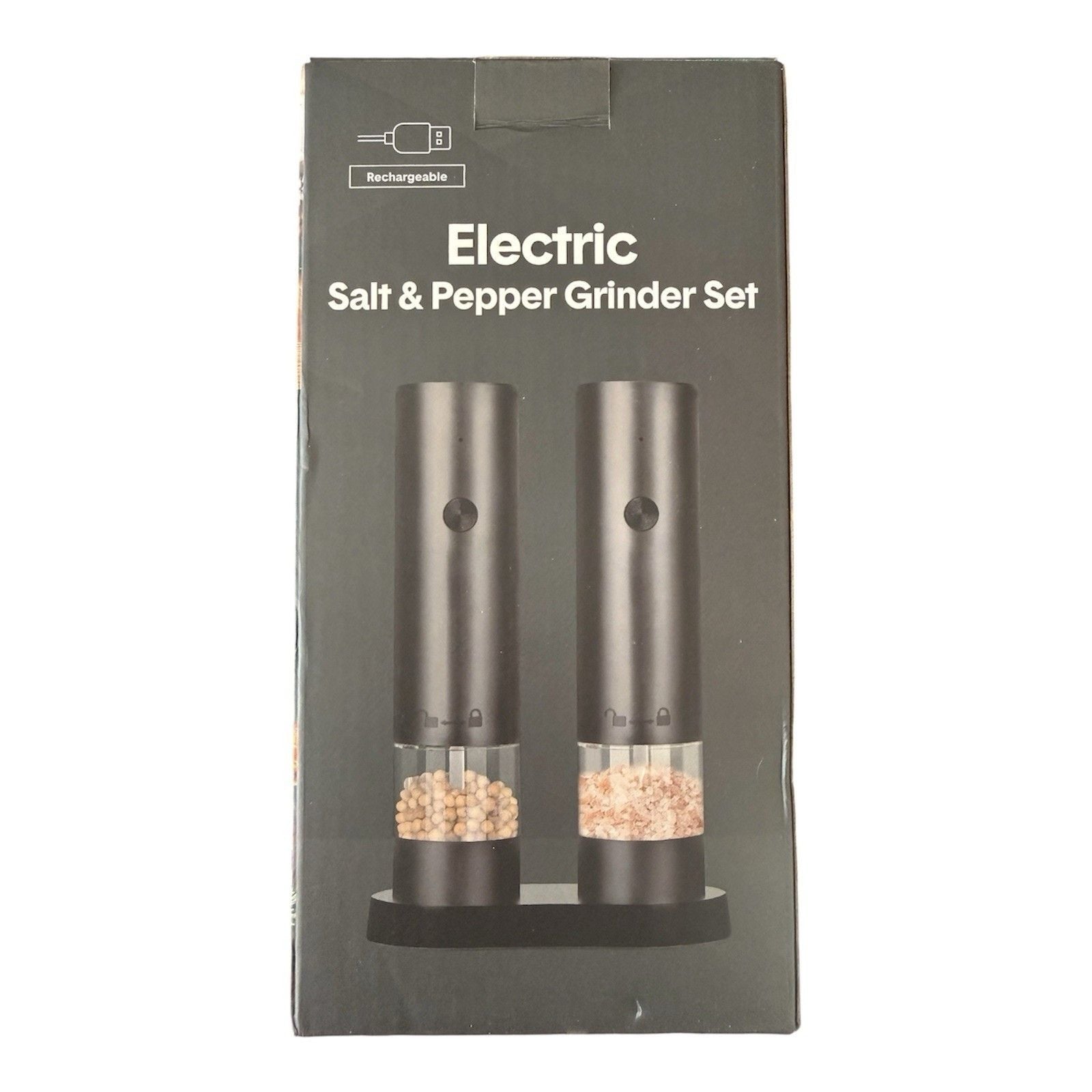 Rechargeable Electric Salt Pepper Grinder Set 2 Mills Stand Adjustable NEW 3