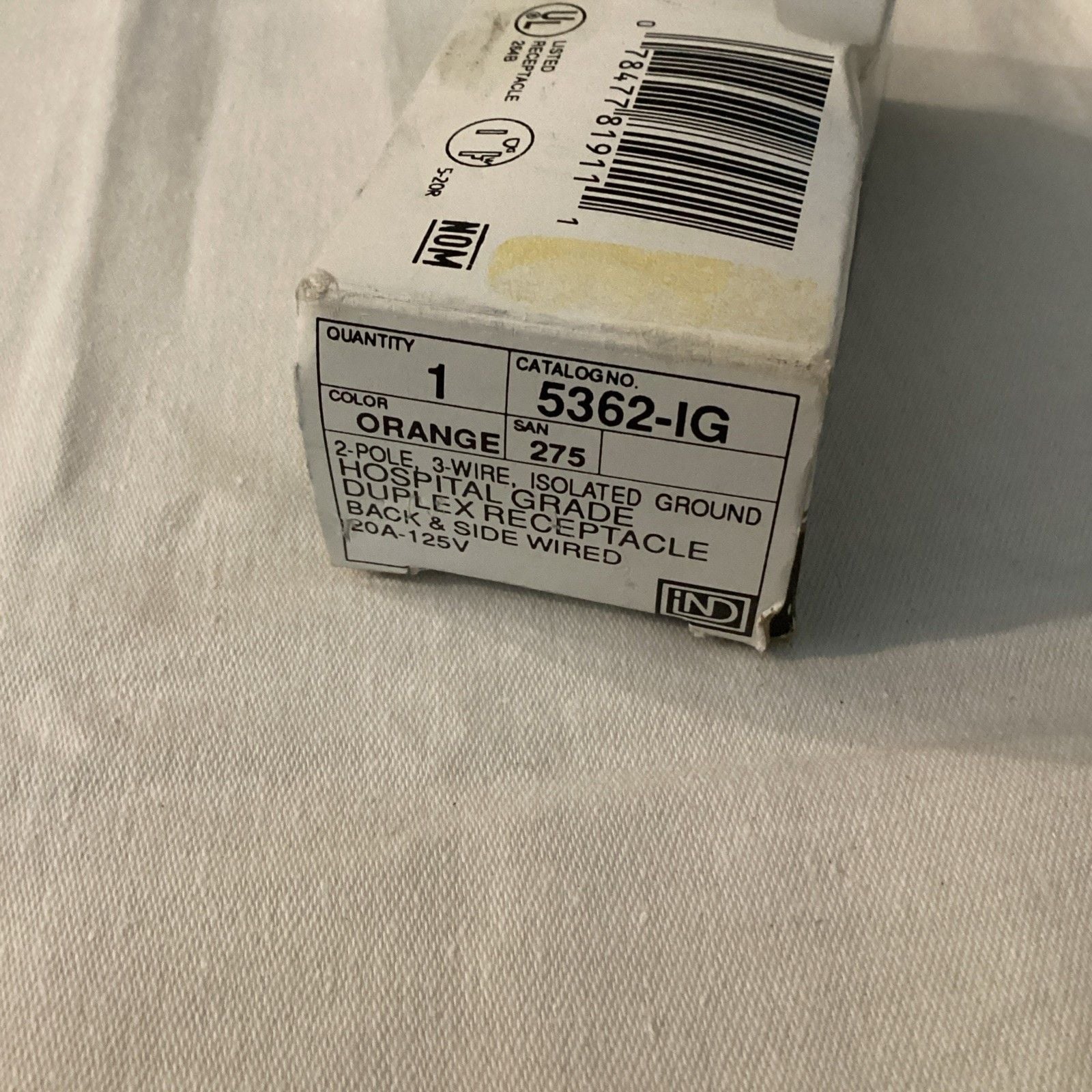 LEVITON 5362-IG INDUSTRIAL HD ISOLATED GROUND RECEPTACLE, ORANGE - NEW 3