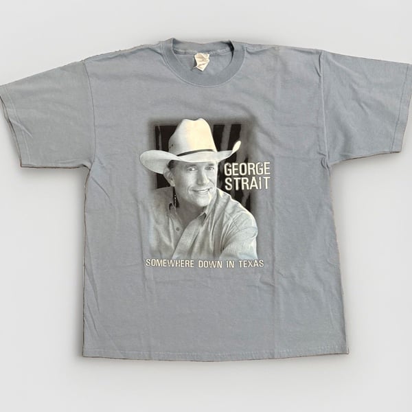 George Strait 2006 Somewhere Down in Texas Tour Blue Graphic T-Shirt Size XL