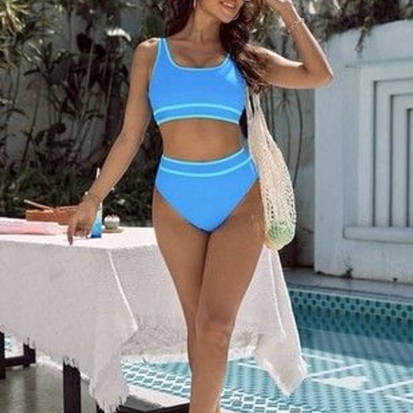 BMJL Women's High Waisted Bikini Sets Two Piece Swimsuits Cheeky High Cut-SIZE S