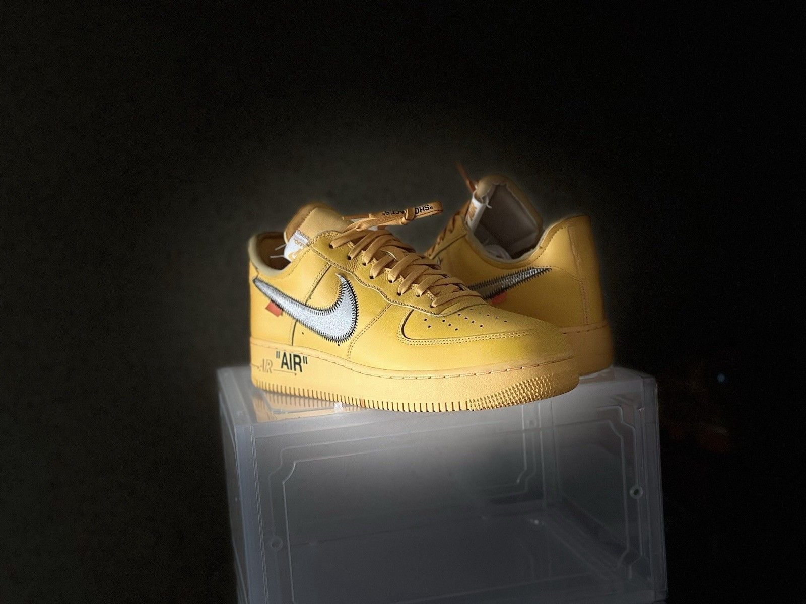 SIZE 13🌟Off-White Nike Air Force 1 ICA UNIVERSITY GOLD grail LIKE NEW 3