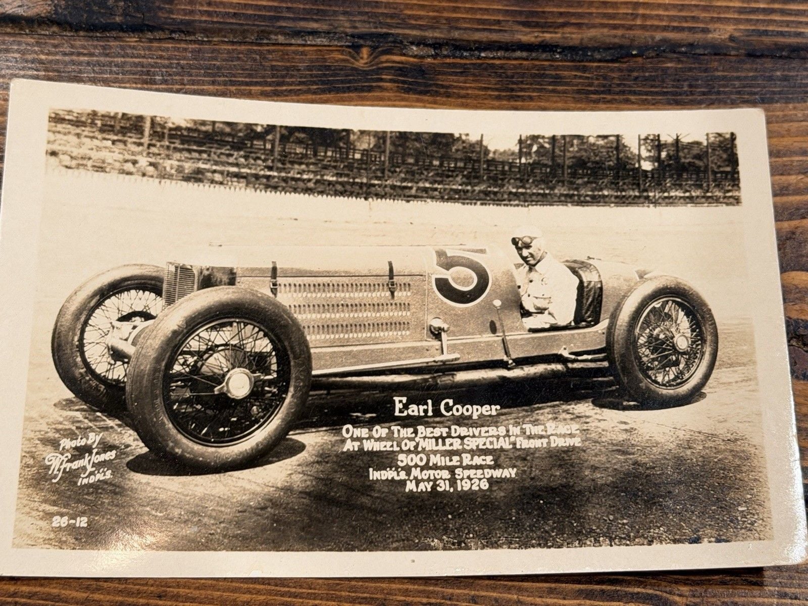 4 Vtg 14th Annual Indianapolis 500 Indy RPPC Photo Postcards 1926 “Miller Special” Cooper Hartz Woodbury Comer 8