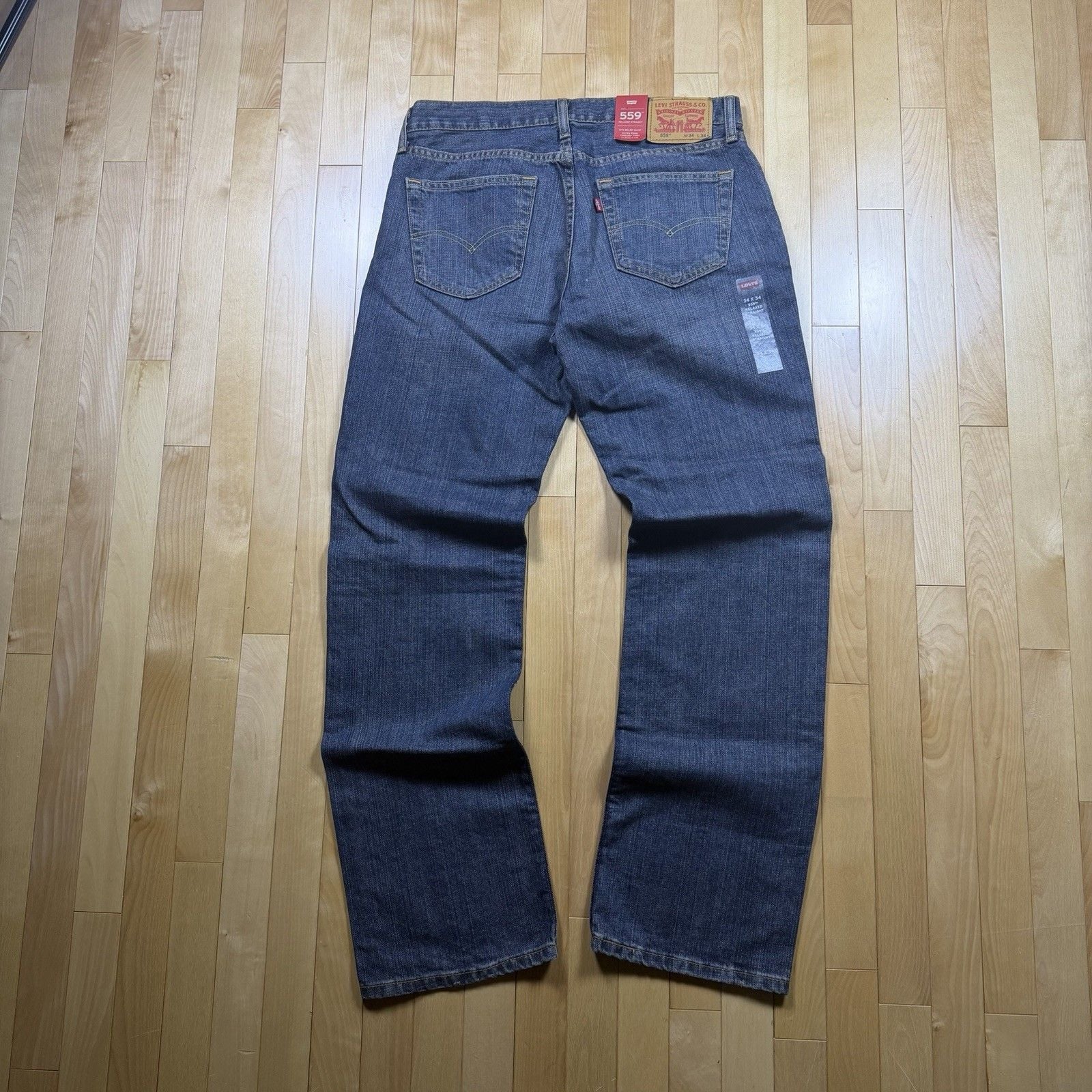 Levi’s 559 Jeans Mens 34x34 Relaxed Straight Dark Wash Denim NWT 00559-2765 3