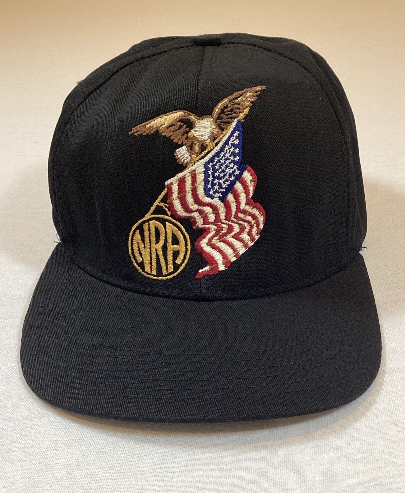 VTG NRA Millennium Benefactor Member Hat Snapback Black Eagle Flag USA Excellent 2