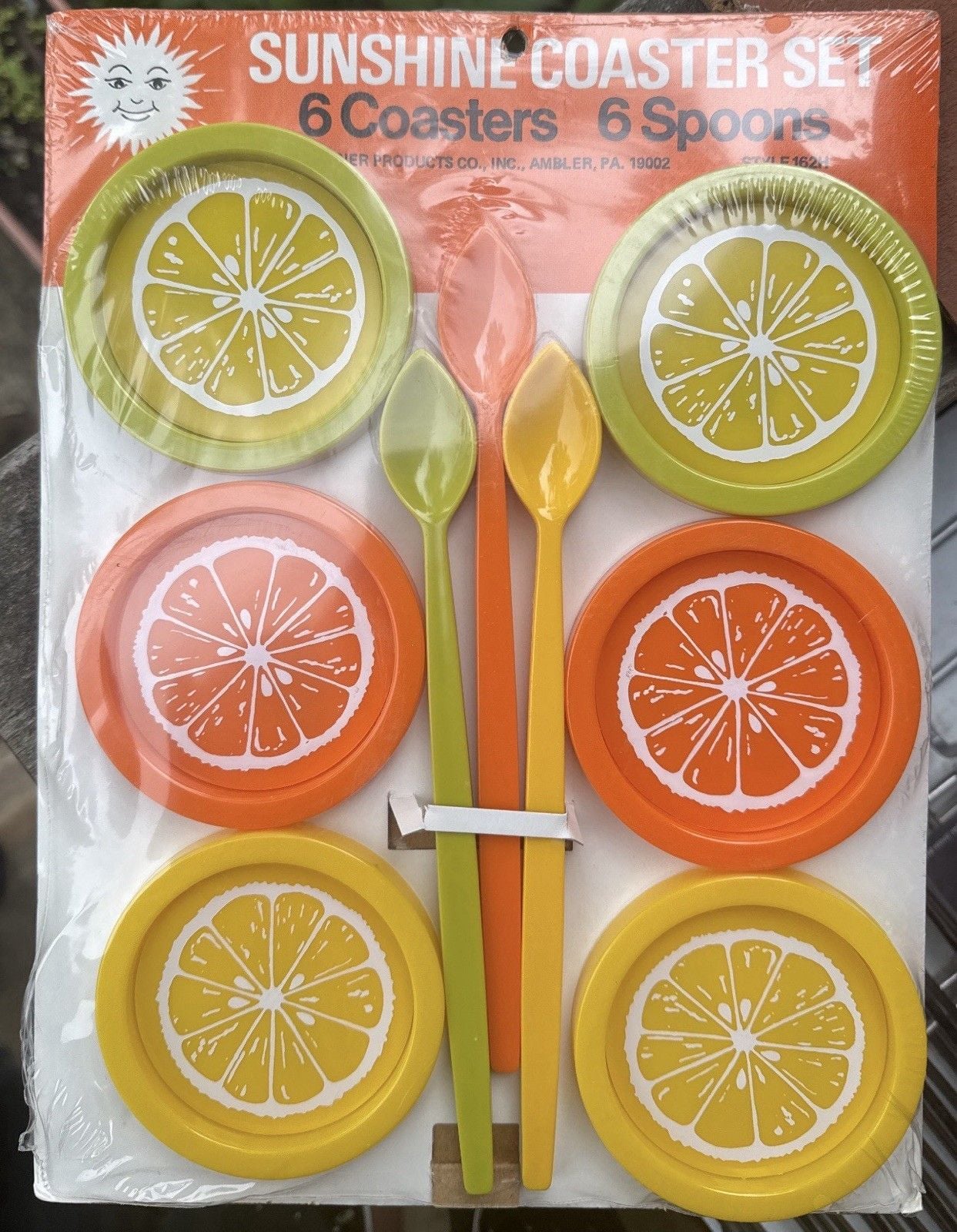 Retro 1970s 12 Pc Coaster Set Sunshine Summertime Citrus Florida Gift Lake 1