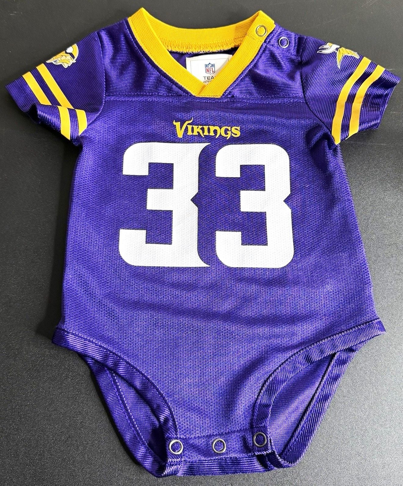NFL Team Apparel Kids Minnesota Vikings #33 Cook Baby Bodysuit 3-6M Purple 2