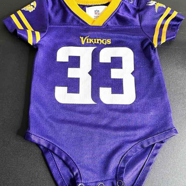 NFL Team Apparel Kids Minnesota Vikings #33 Cook Baby Bodysuit 3-6M Purple