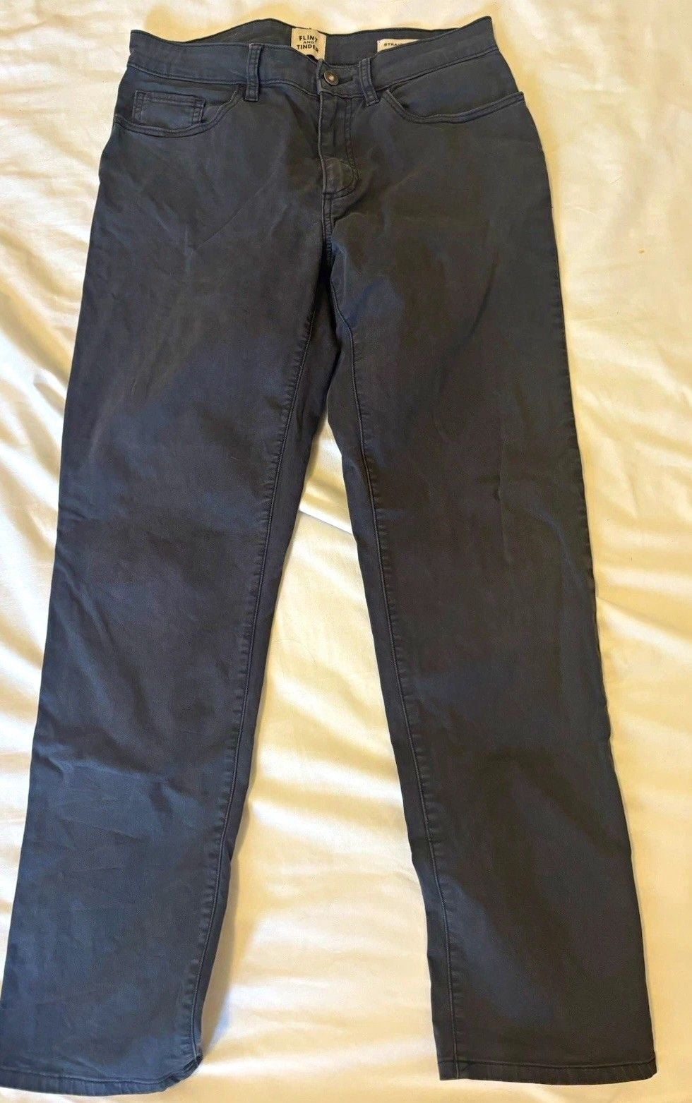 Flint and Tinder Men’s Straight Fit Straight Leg Pants Gray Solid 29W 3