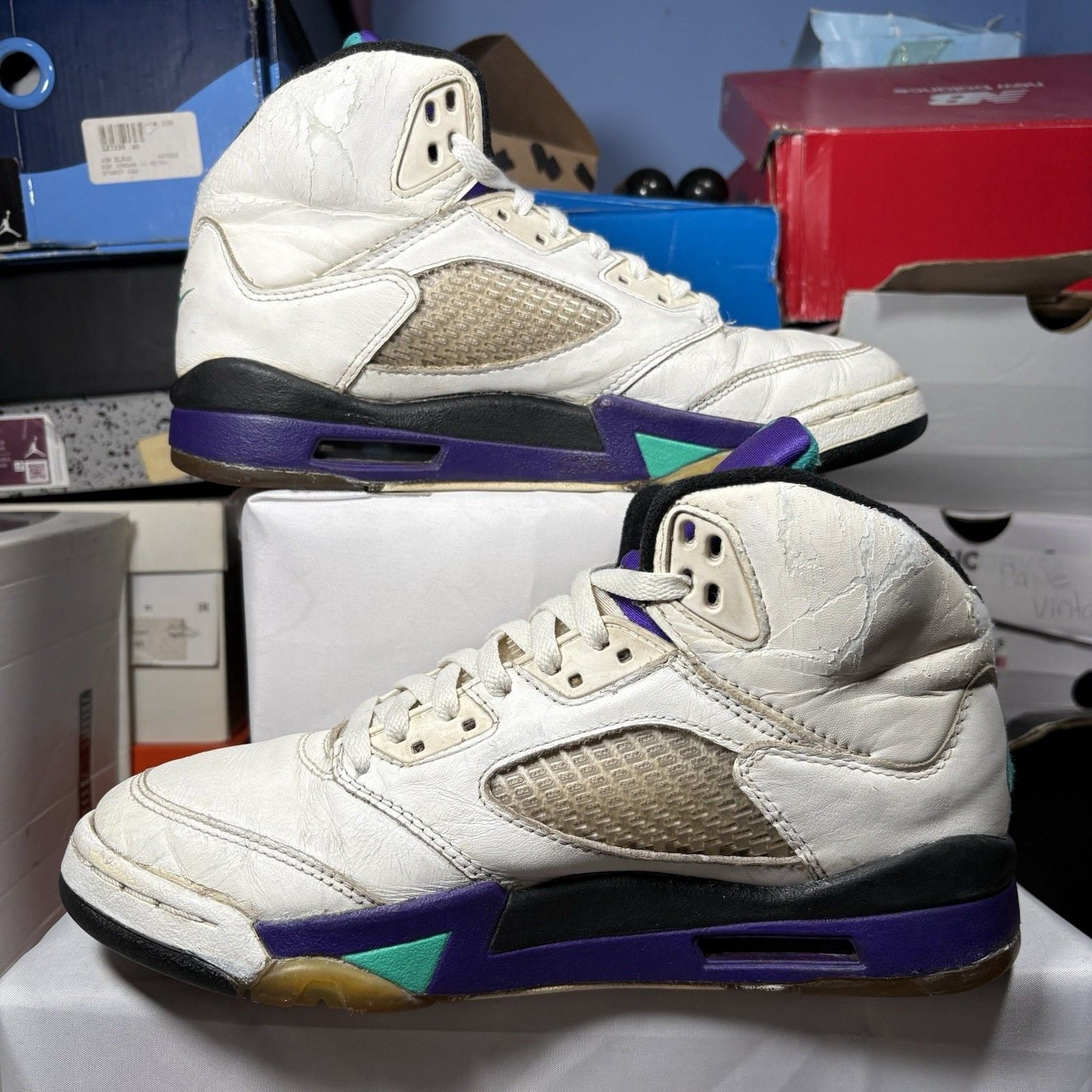 Size 8 - 1990 Air Jordan 5 Grape OG Vintage 3