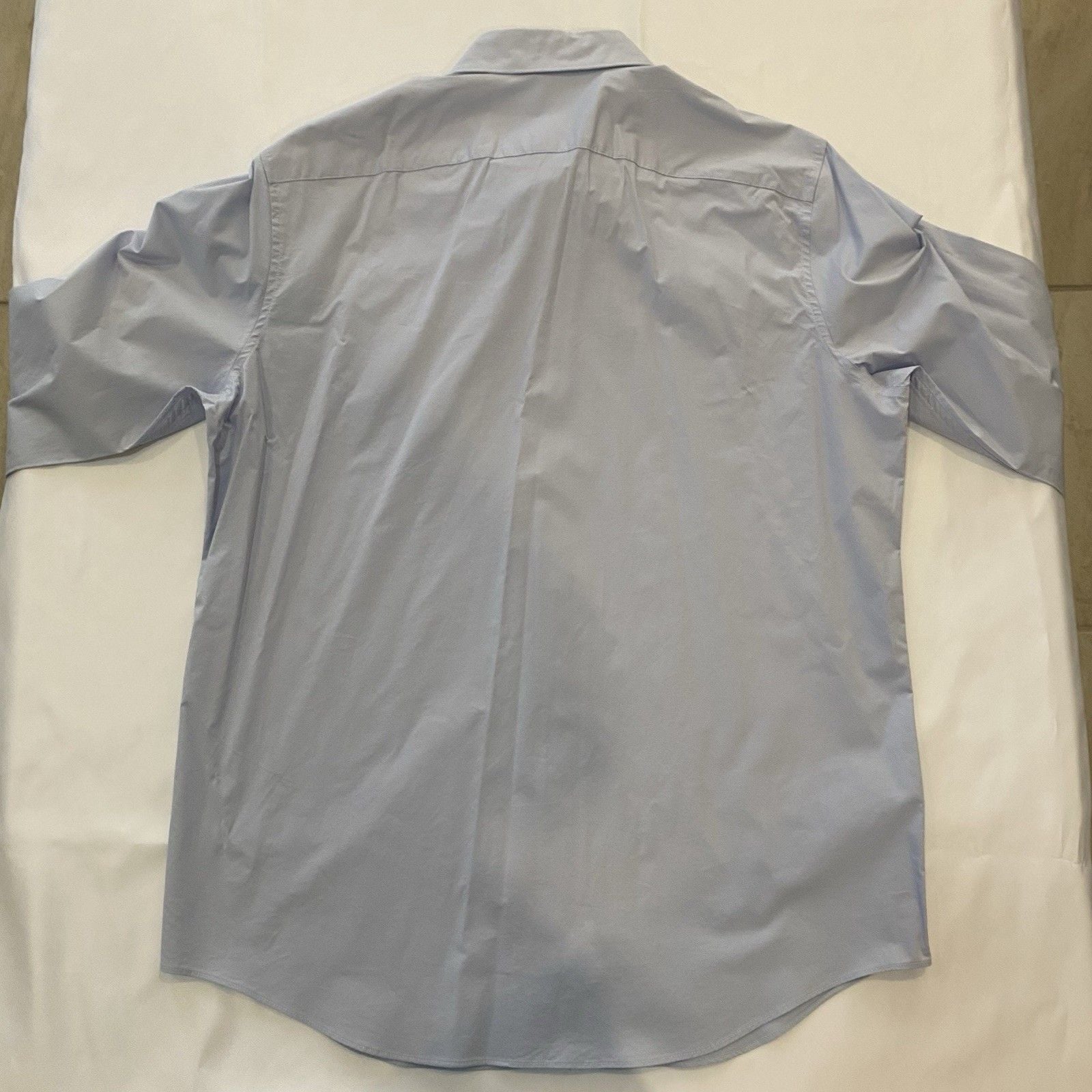 Perry Ellis Dress Shirt Mens L 16.5 34/35 Light Blue 9