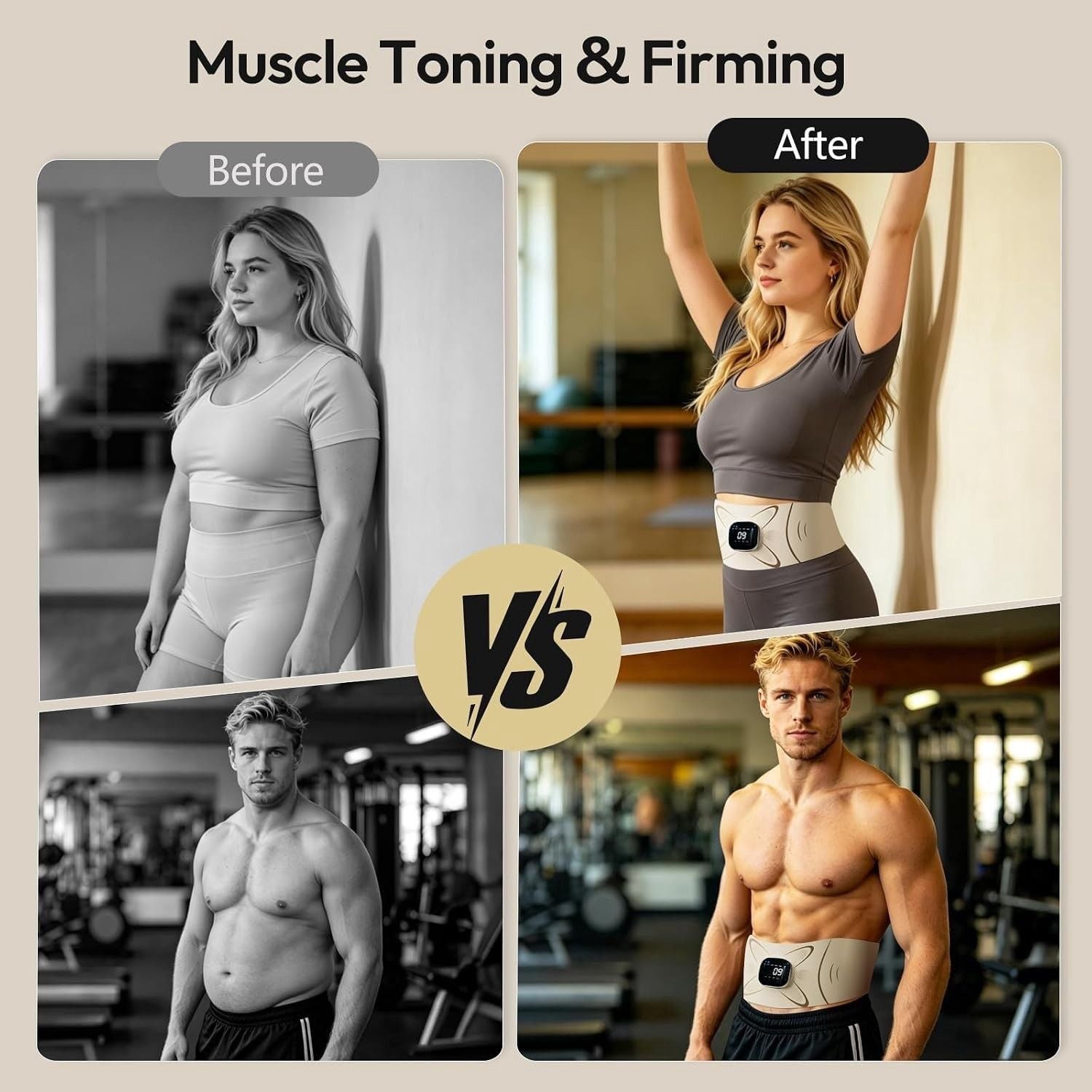 Ab Stimulator Muscle Toner - Heating & Massage Functions, Fat Burning & Abdomina 4