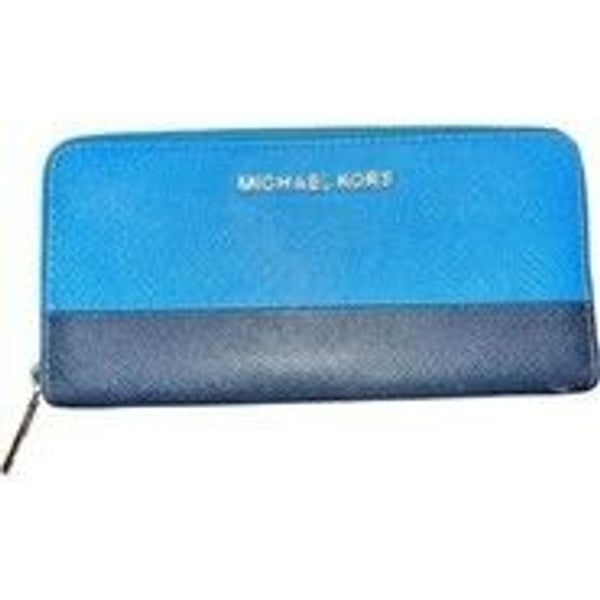 Michael Kors Blue Leather Zip-Around Wallet