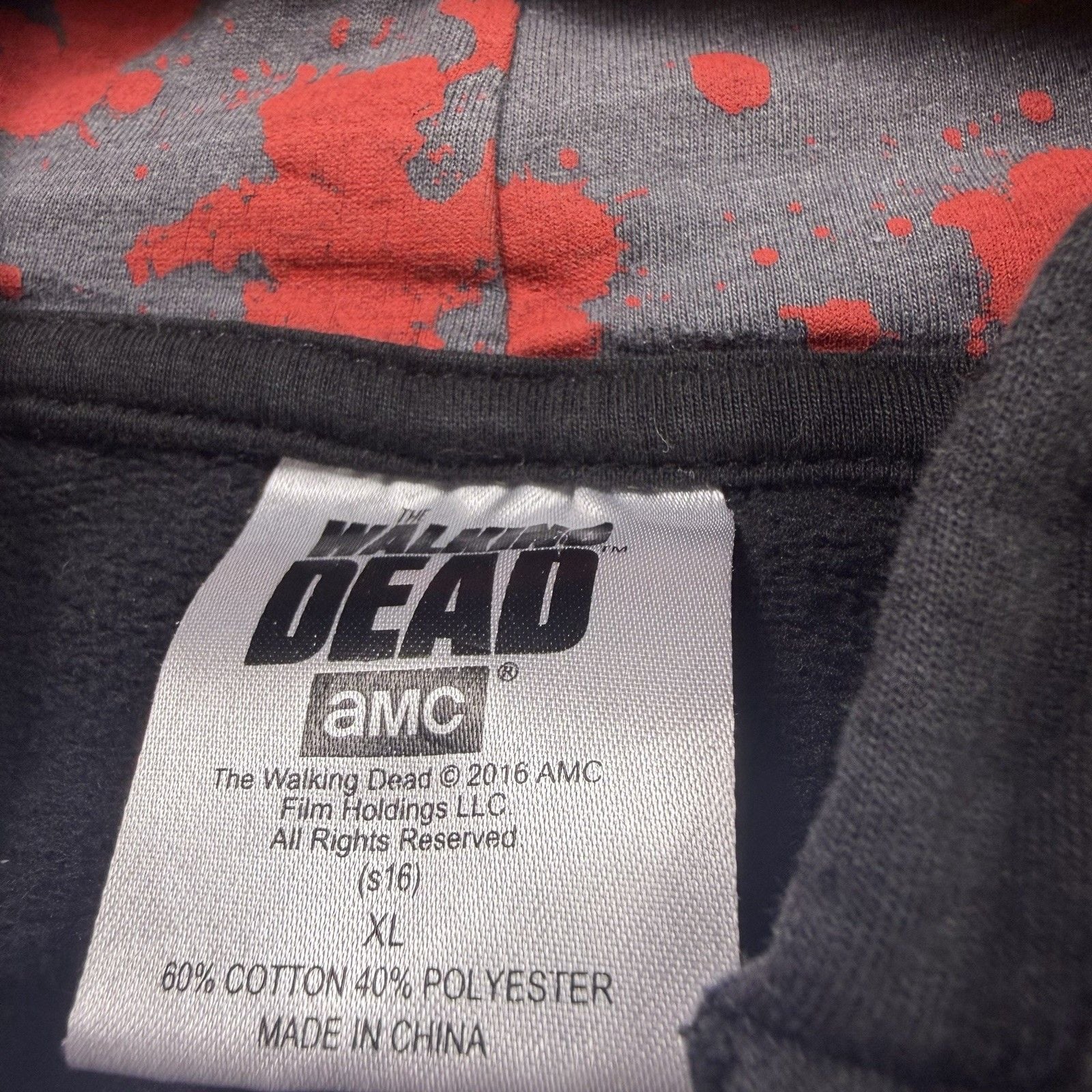 The Walking Dead Hoodie Mens XL 2016 AMC Zombie Skull Full Zip Horror Rare 3