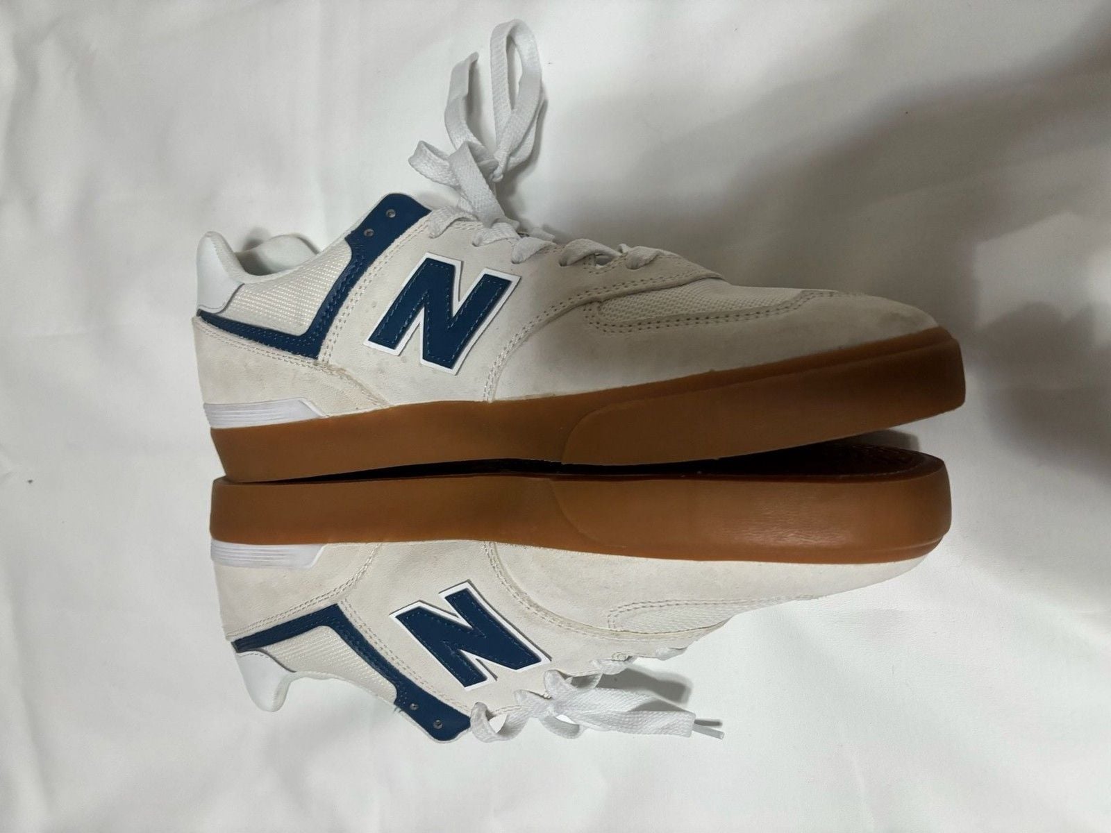 New Balance Numeric 574 Sea Salt Navy Gum Skate Shoes size 12 4