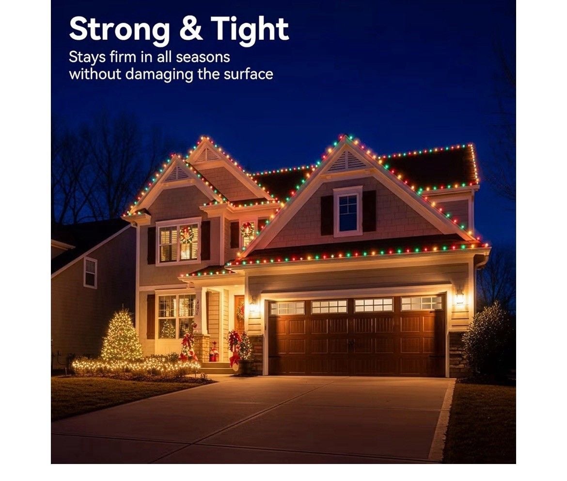 Pack of 100 Original Shingle Tab for C7/E12 C9/E17 Lights, Green, Christmas Ligh 3