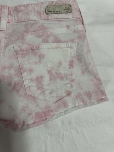 AG Adriano Goldschmied Shorts Womens Size 25 White Pink Denim Daisy Low Rise 3