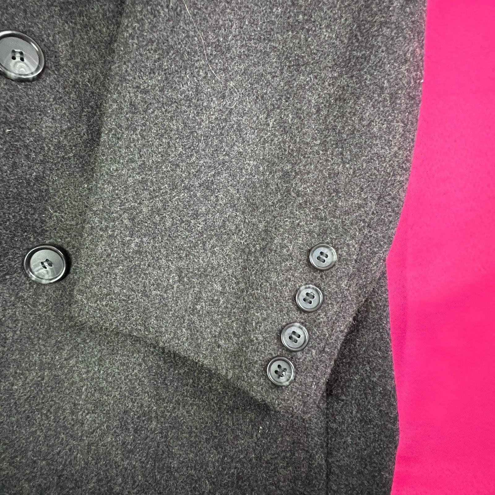 Vintage London Fog Men's Gray Wool Blend Long Overcoat Lined Pockets Size 44 R 8