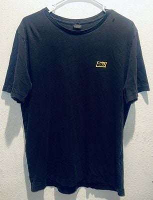 Oakley Medium Big Spell Out In Golden Yellow On Black Tee Surfing Hiking Summer 3