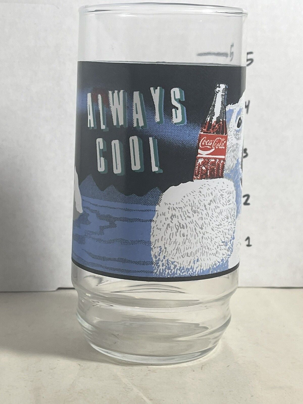 Vintage Coca Cola Polar Bear "Always Cool" 16 oz. Glass Tumbler Cup 2