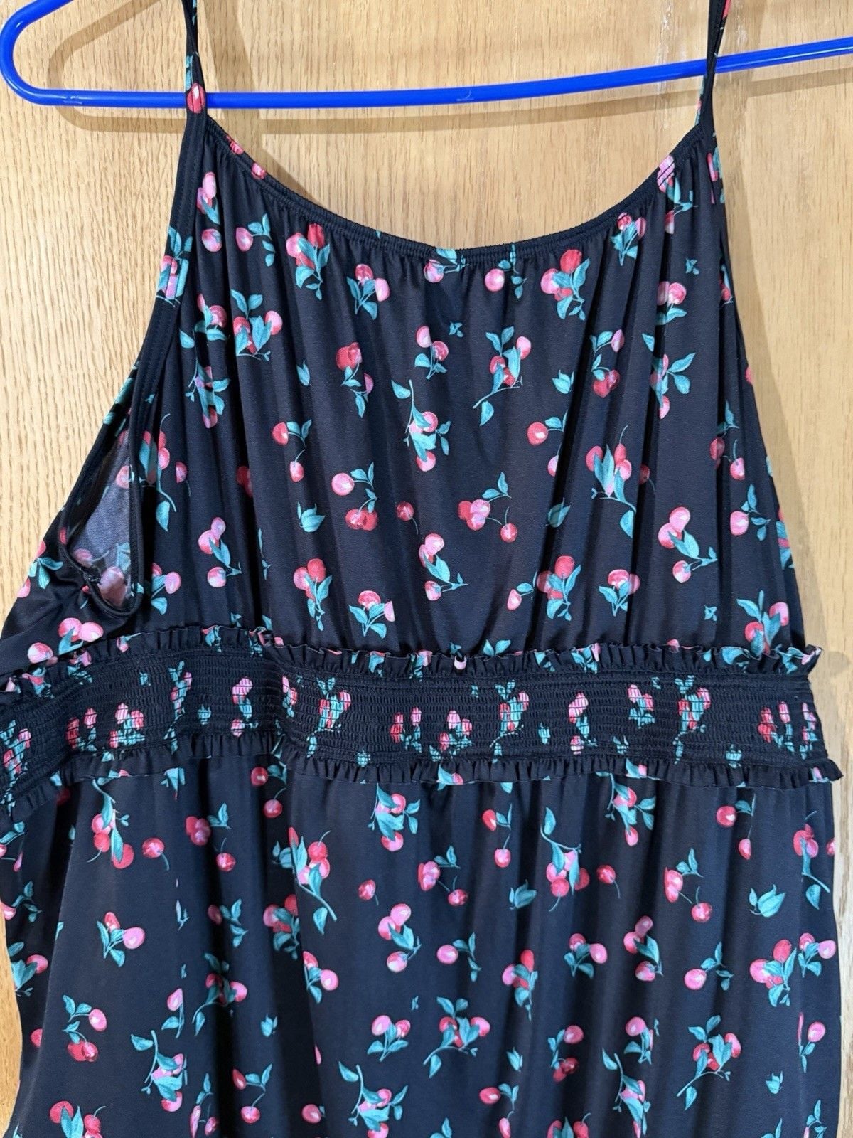 Torrid Cherry Print One Piece Bodysuit Black Pink Blue Plus Size 4 Adjustable 4