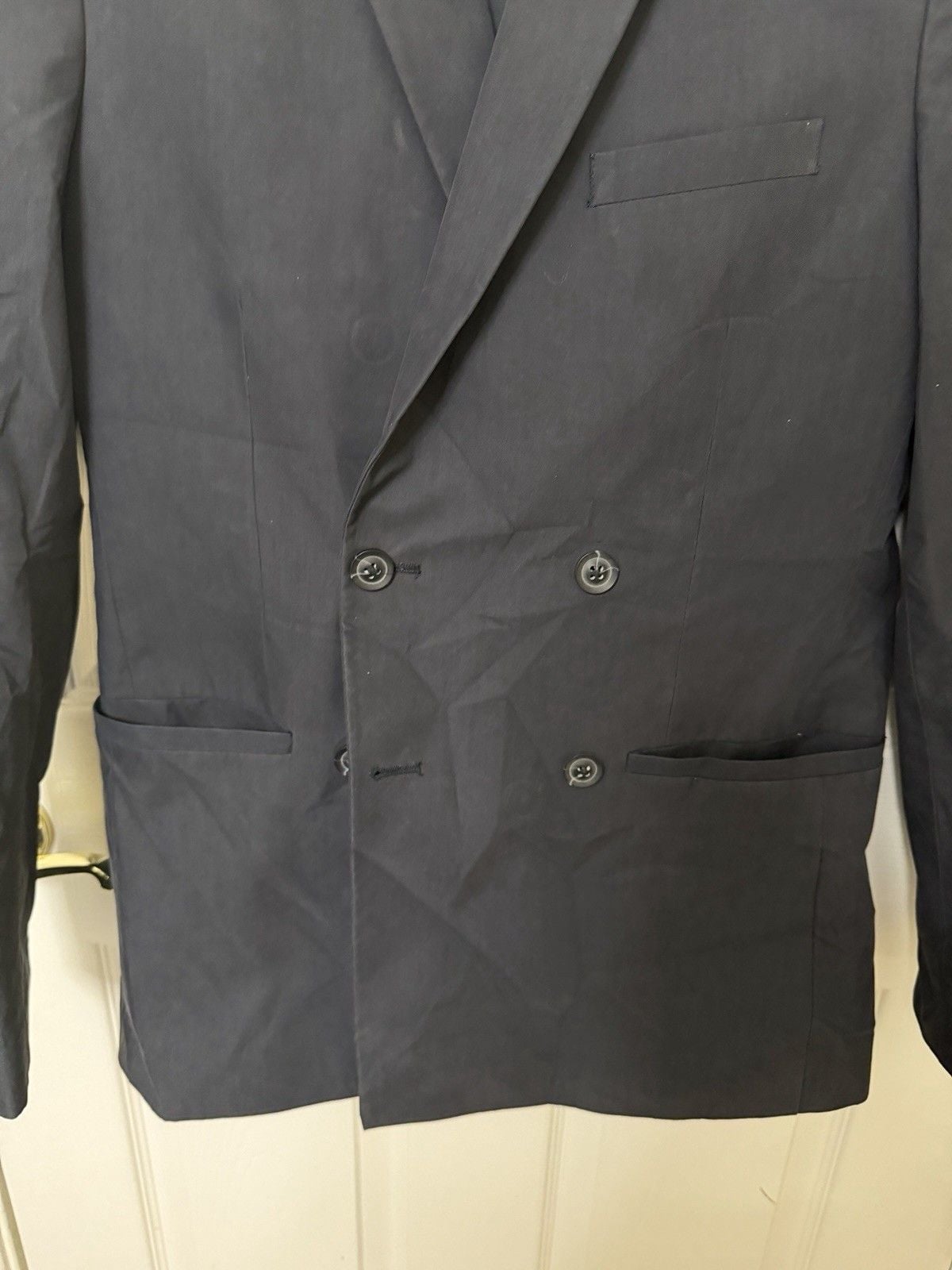 Topman Men's Double Breasted Navy Suit Slim Size 34R 30/30 2