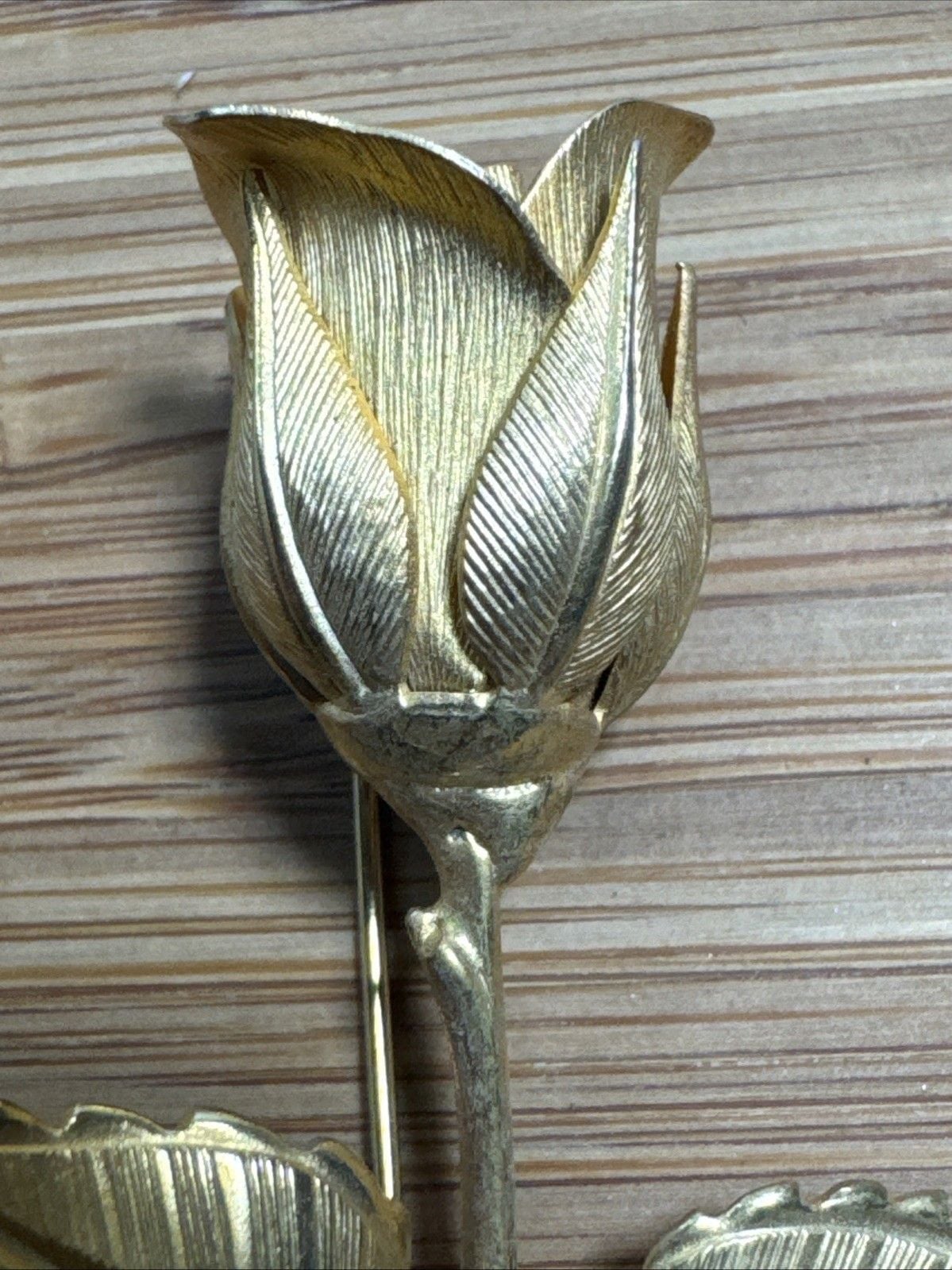 Vintage MFA Signed Golden Rose Flower Brooch Pin Museum Fine Arts Boston Gold 6