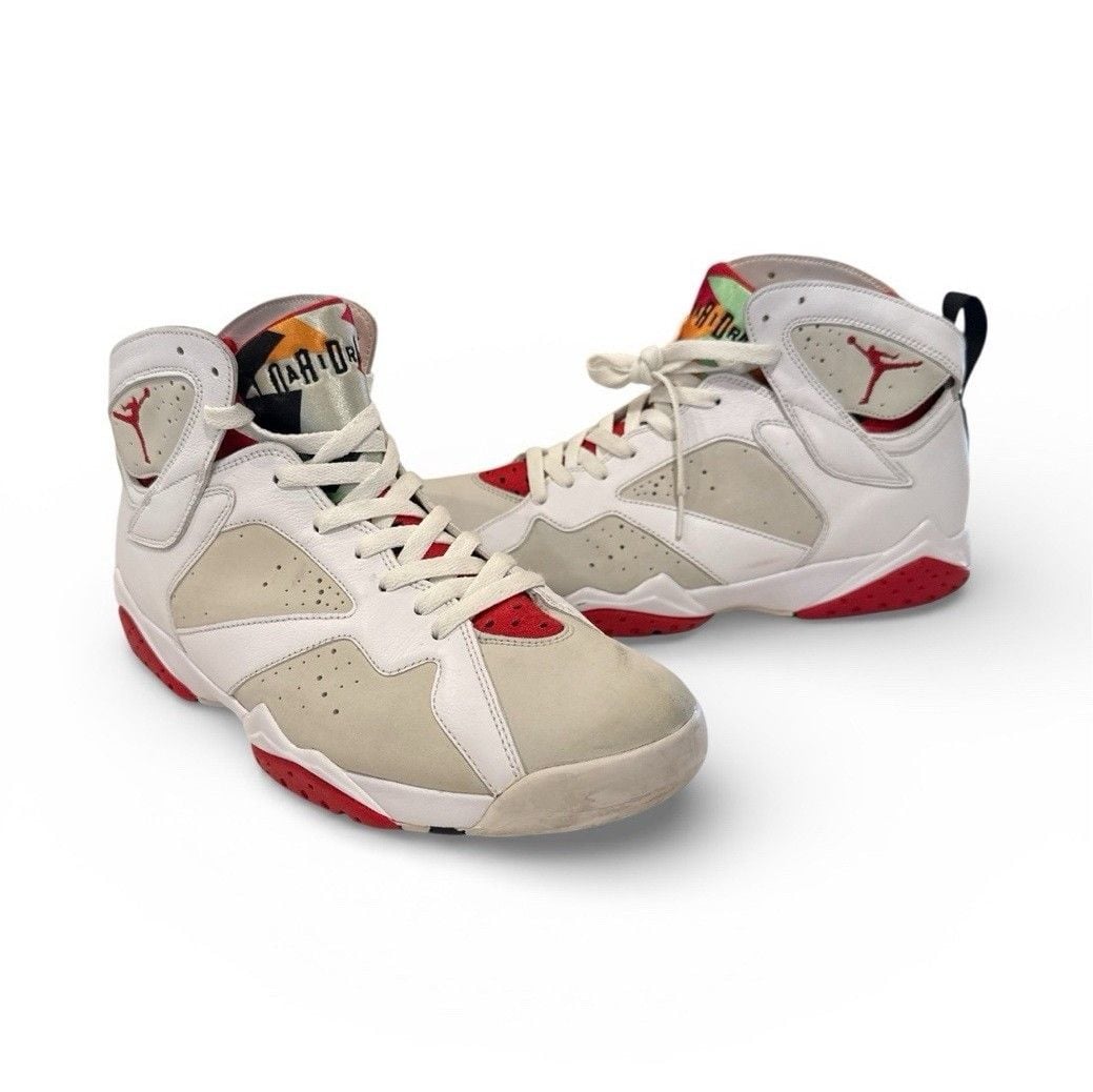Jordan Air Jordan 7 Retro Hare High Top Sneaker White Red Beige Leather 2