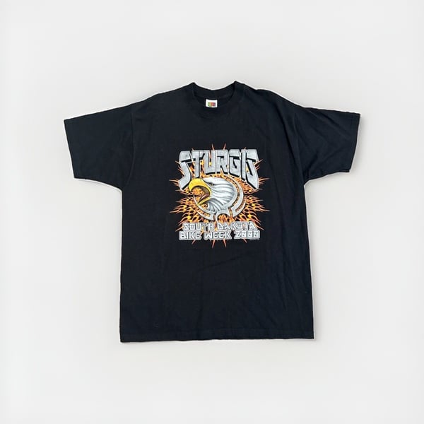 Vintage y2k 2000 Sturgis Black Hills Motorcycle Rally Eagle Graphic T-Shirt XL