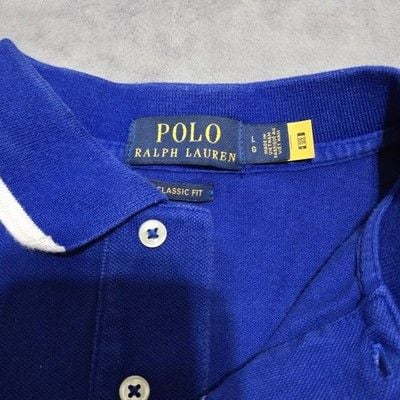 POLO Ralph Lauren Polo Bear Logo Men's Royal Blue Preppy Classic Fit Polo Size L 4
