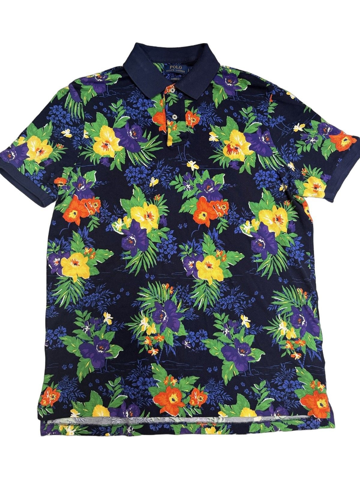 Polo Ralph Lauren RLX Men's Floral Polo Shirt Size L Short Sleeve Golf Cotton 2