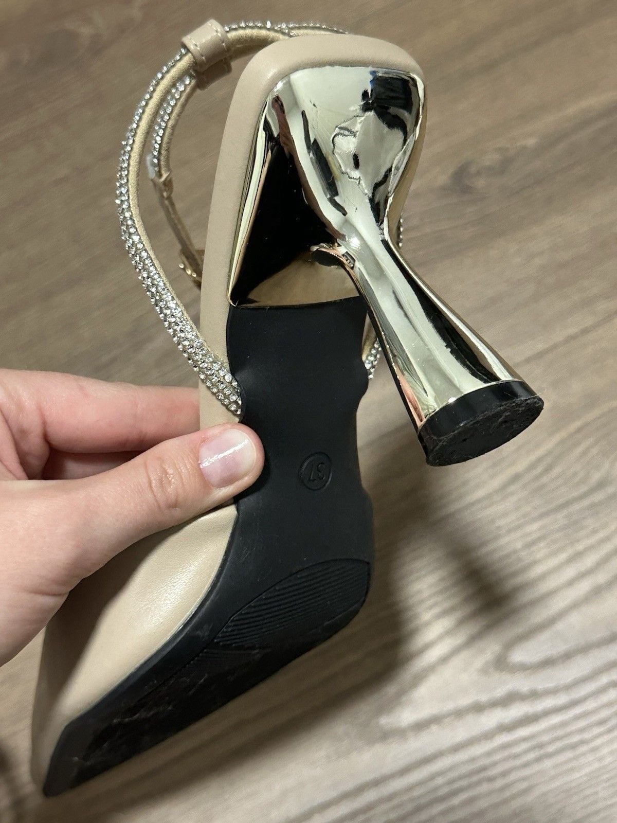 Aldo Lilya Nude Beige Heels Pumps Shoes with Ankle Strap  Womens Size 10 10